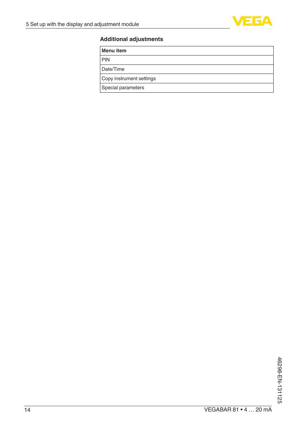 VEGA VEGABAR 81 4 … 20 mA - Quick setup guide User Manual | Page 14 / 16