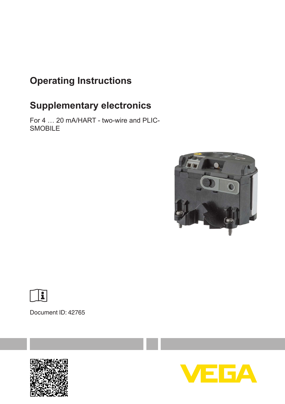 VEGA Supplementary electronics For 4 … 20 mA_HART - two-wire and PLICSMOBILE User Manual | 12 pages