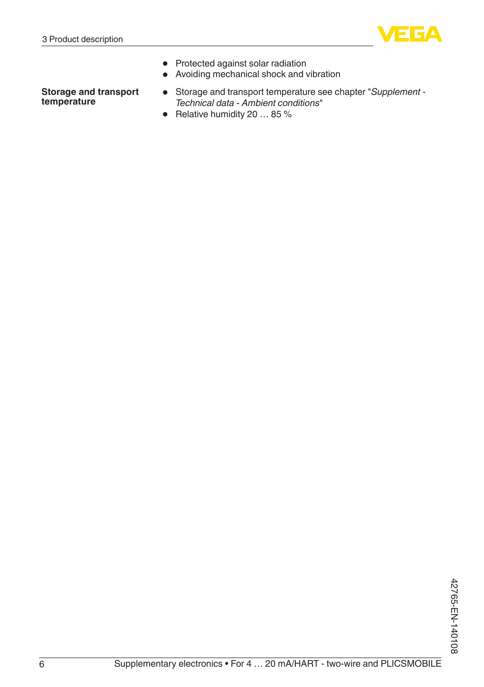 VEGA Supplementary electronics For 4 … 20 mA_HART - two-wire and PLICSMOBILE User Manual | Page 6 / 12