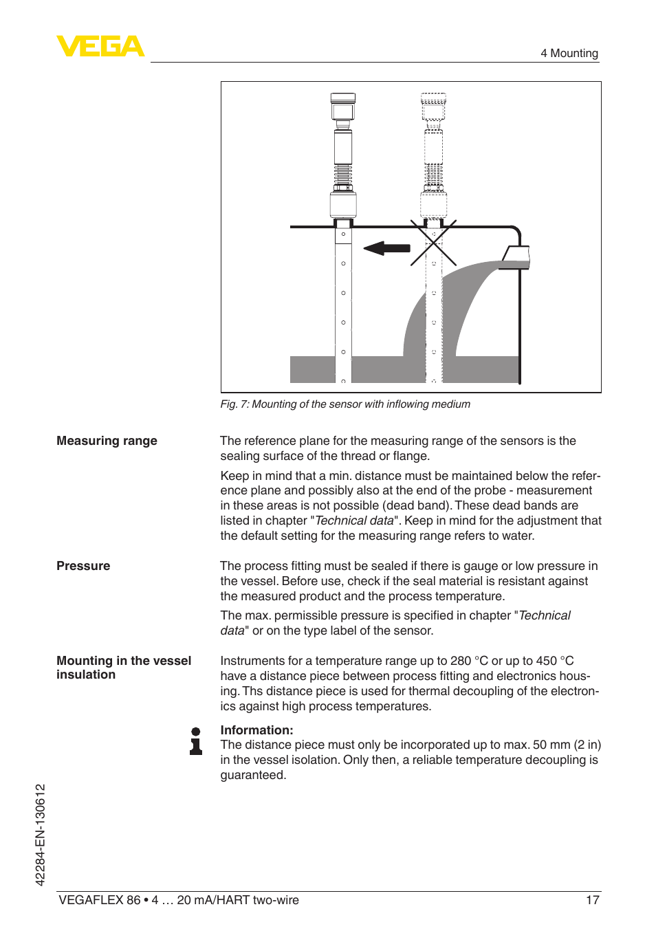 VEGA VEGAFLEX 86 4 … 20 mA_HART two-wire Coax probe User Manual | Page 17 / 92