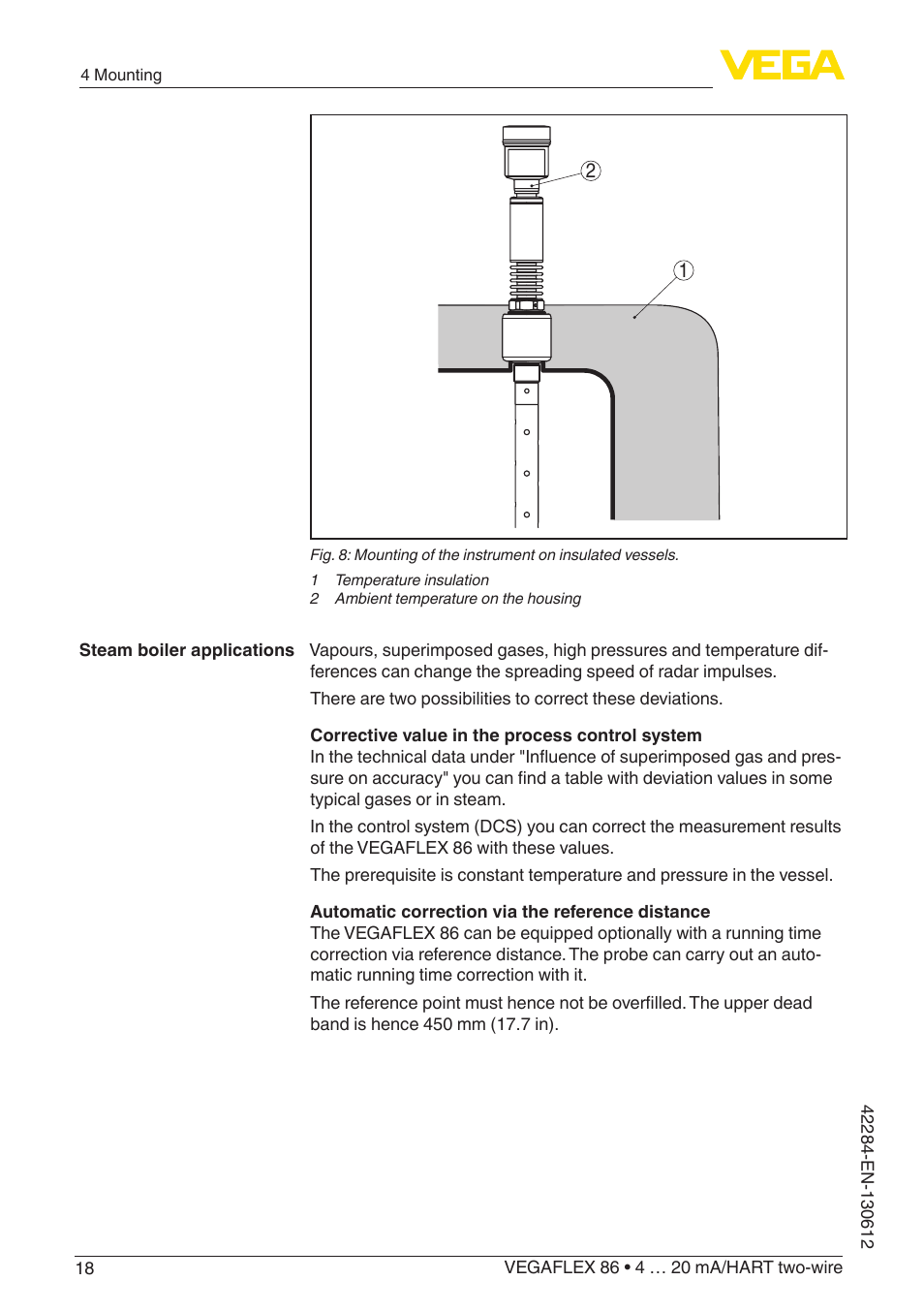 VEGA VEGAFLEX 86 4 … 20 mA_HART two-wire Coax probe User Manual | Page 18 / 92