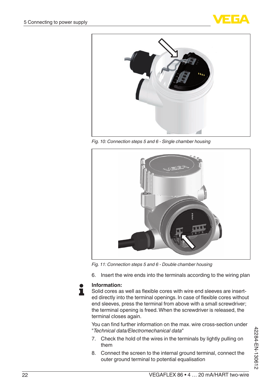 VEGA VEGAFLEX 86 4 … 20 mA_HART two-wire Coax probe User Manual | Page 22 / 92