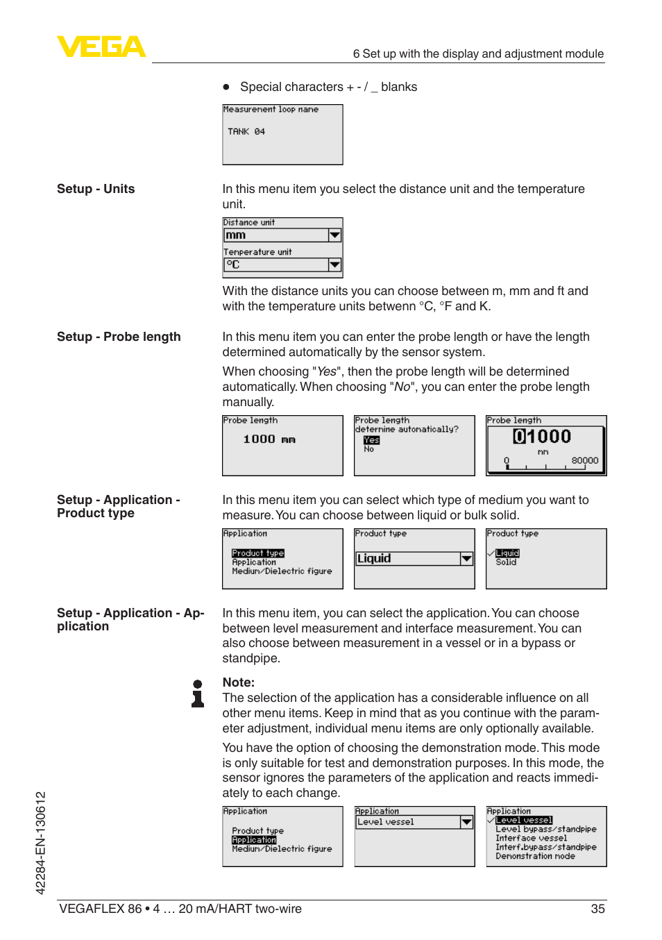 VEGA VEGAFLEX 86 4 … 20 mA_HART two-wire Coax probe User Manual | Page 35 / 92