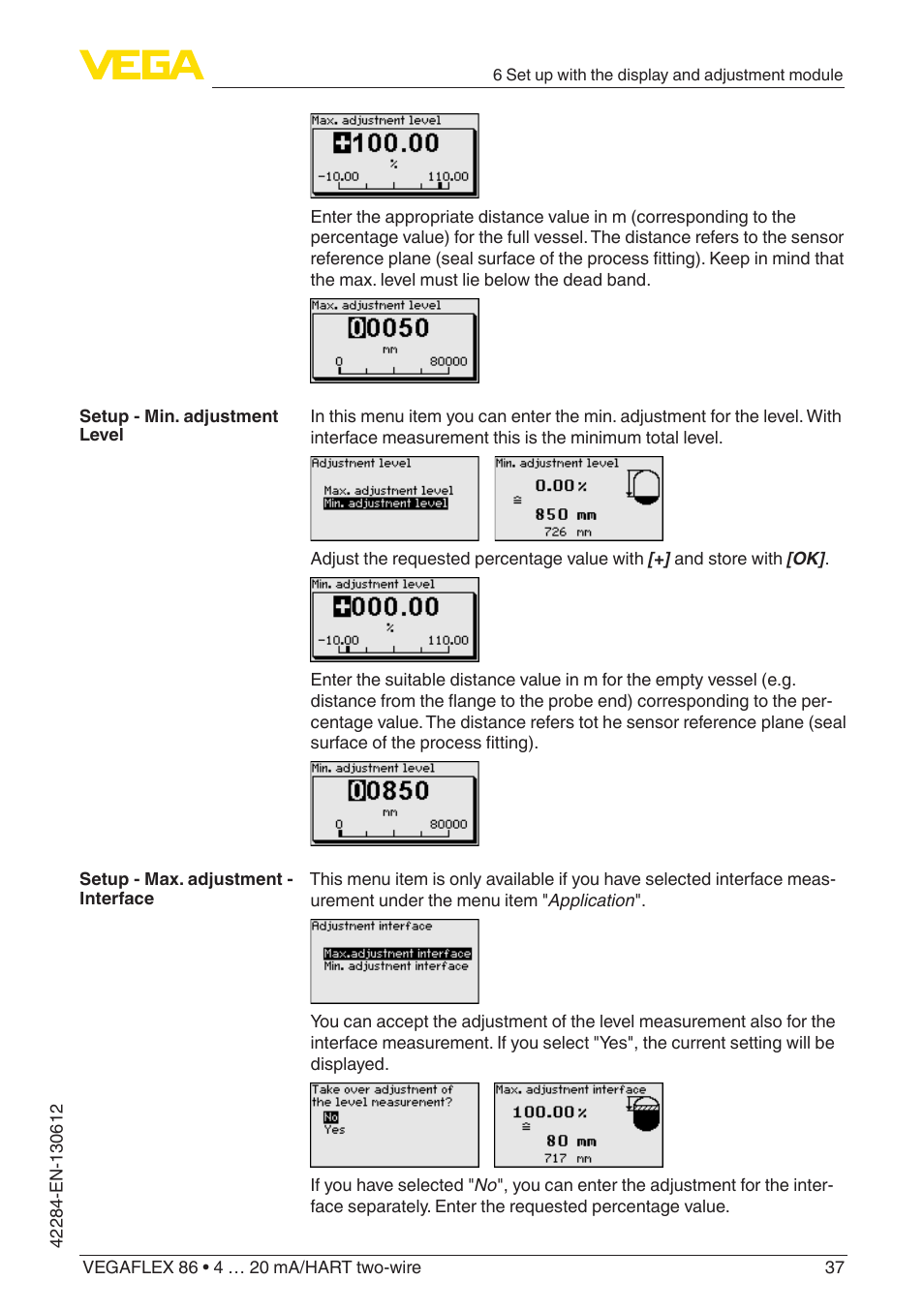 VEGA VEGAFLEX 86 4 … 20 mA_HART two-wire Coax probe User Manual | Page 37 / 92