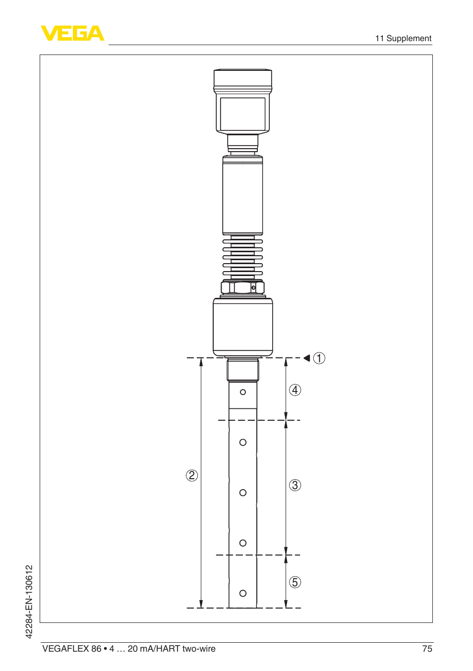 VEGA VEGAFLEX 86 4 … 20 mA_HART two-wire Coax probe User Manual | Page 75 / 92