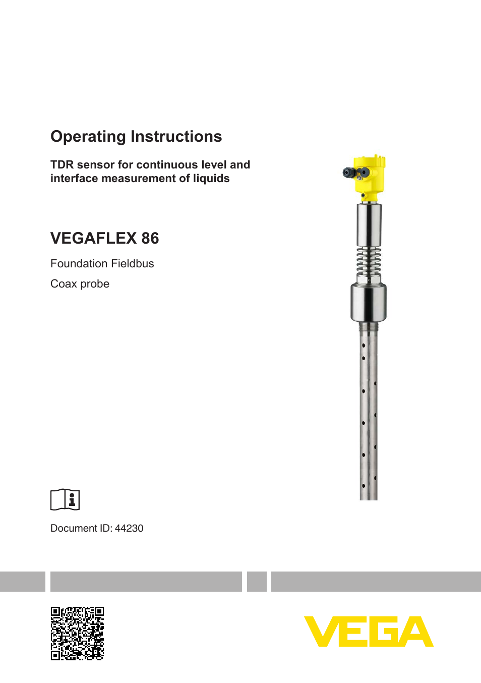 VEGA VEGAFLEX 86 Foundation Fieldbus Coax probe User Manual | 92 pages