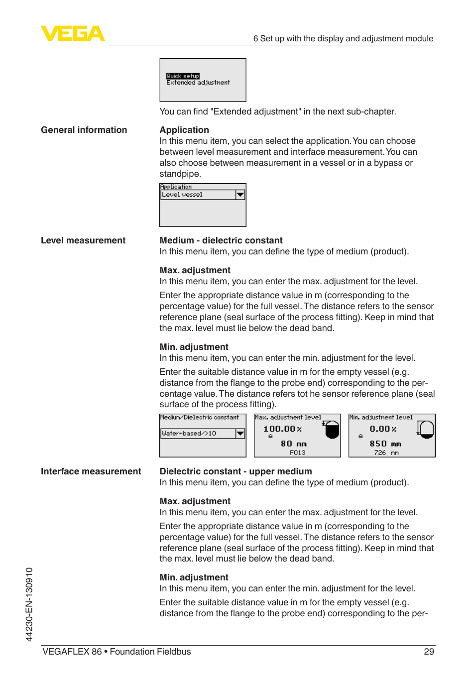 VEGA VEGAFLEX 86 Foundation Fieldbus Coax probe User Manual | Page 29 / 92