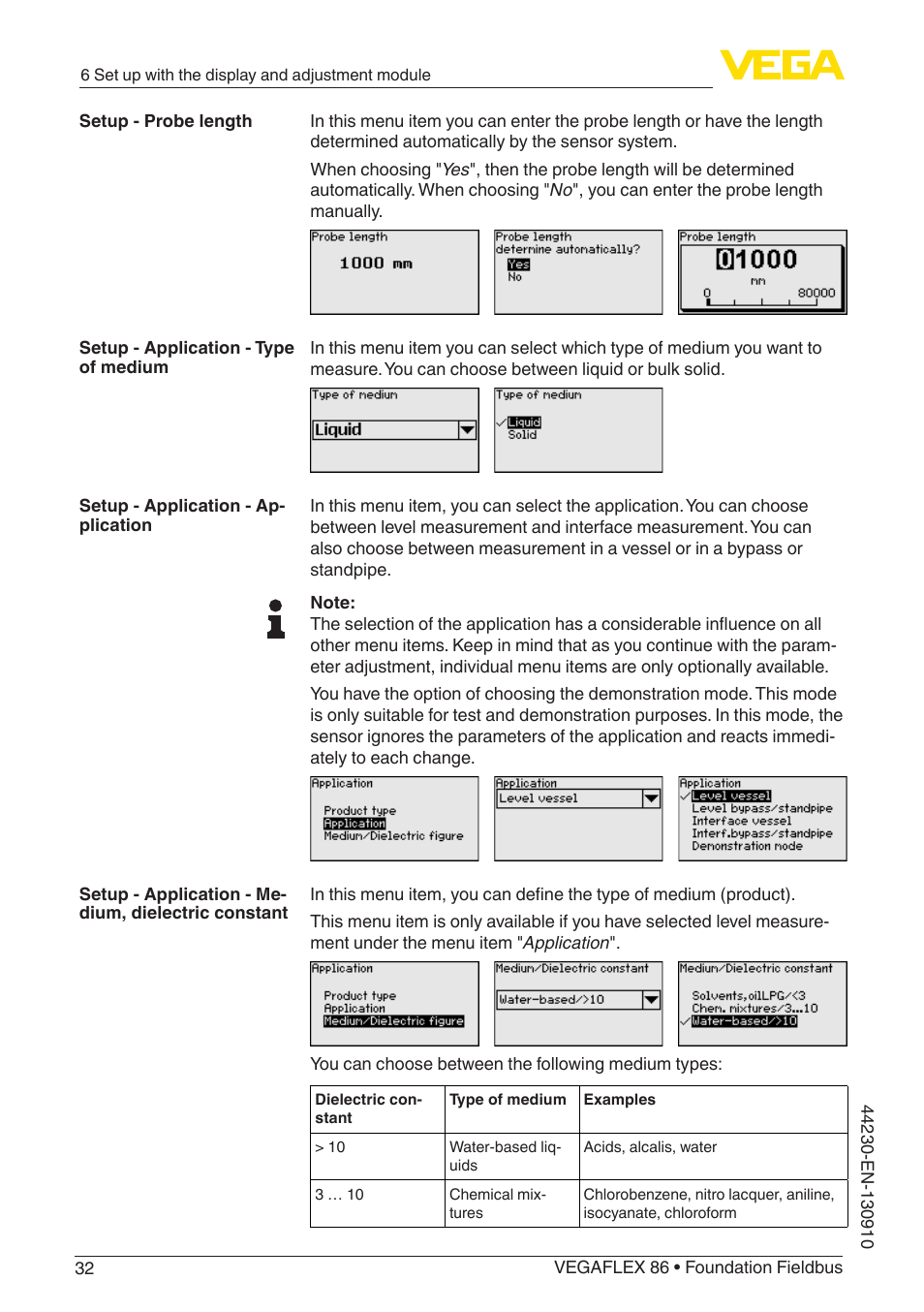 VEGA VEGAFLEX 86 Foundation Fieldbus Coax probe User Manual | Page 32 / 92