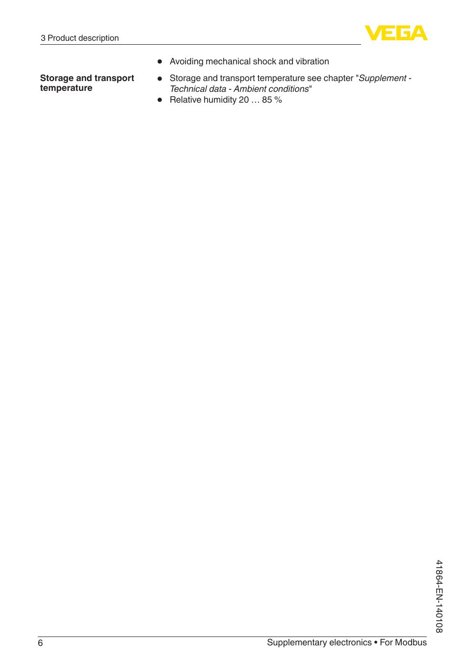 VEGA Supplementary electronics For Modbus User Manual | Page 6 / 12