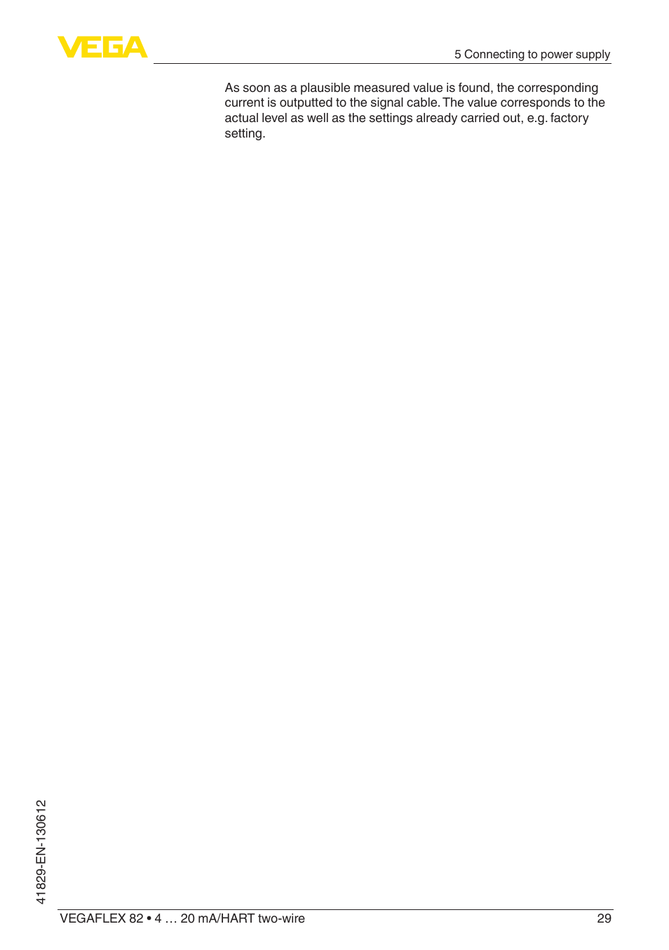 VEGA VEGAFLEX 82 4 … 20 mA_HART two-wire User Manual | Page 29 / 96