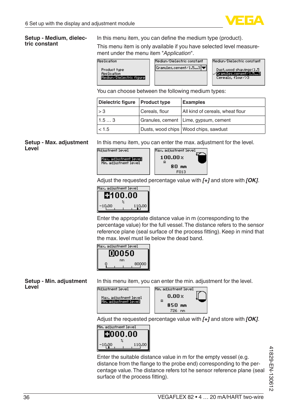 VEGA VEGAFLEX 82 4 … 20 mA_HART two-wire User Manual | Page 36 / 96