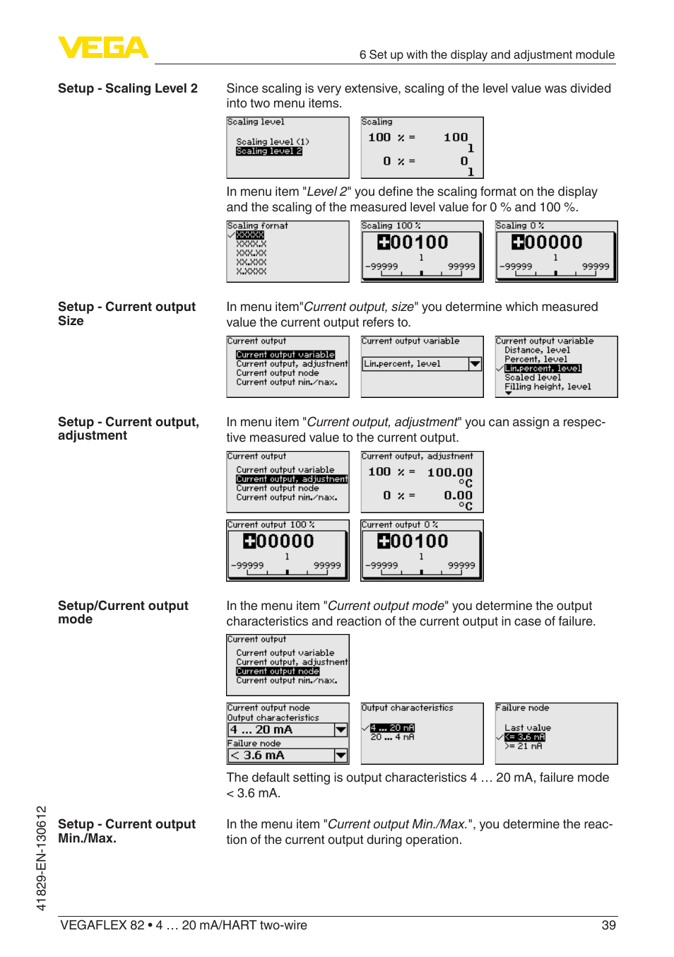 VEGA VEGAFLEX 82 4 … 20 mA_HART two-wire User Manual | Page 39 / 96