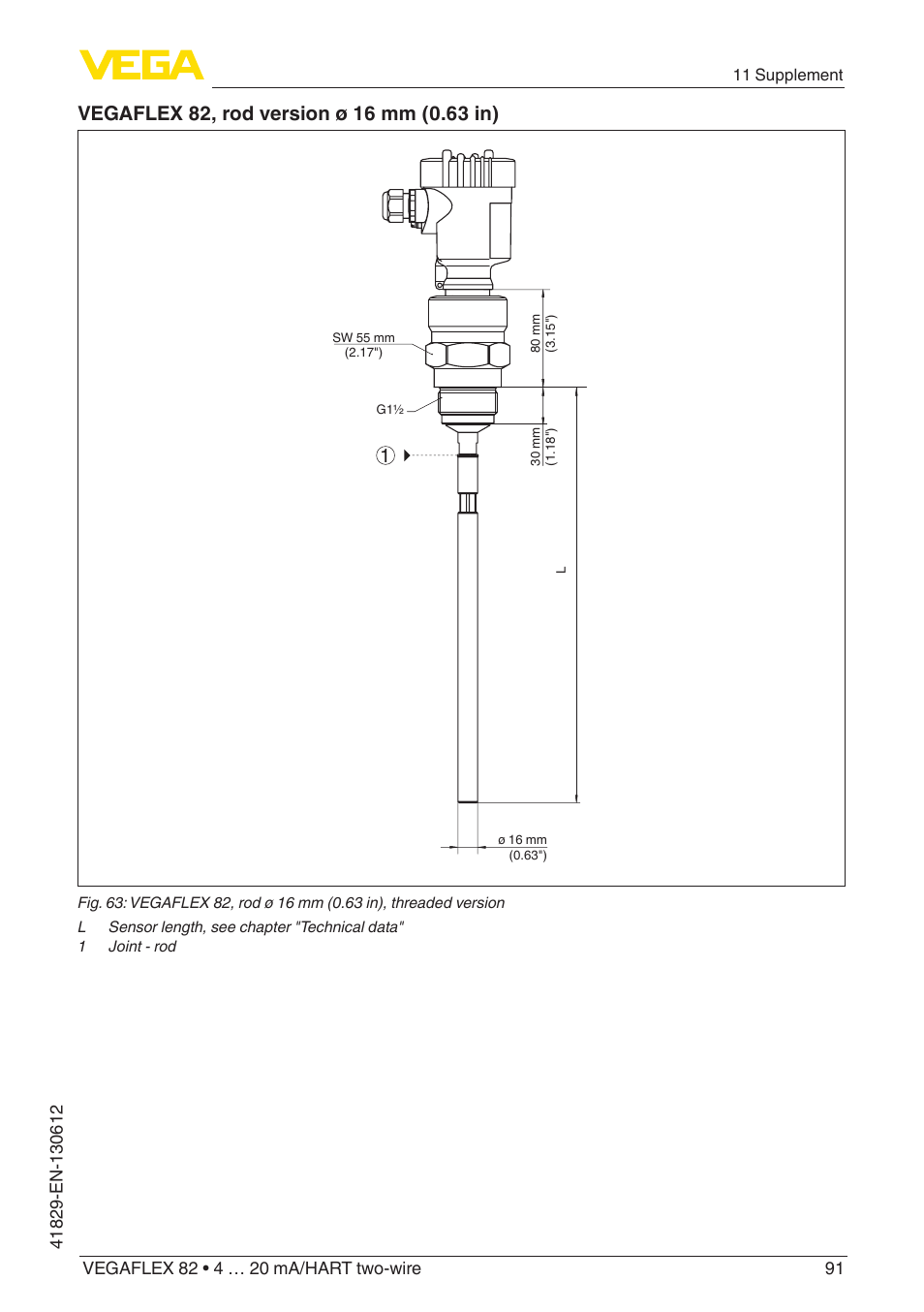 VEGA VEGAFLEX 82 4 … 20 mA_HART two-wire User Manual | Page 91 / 96