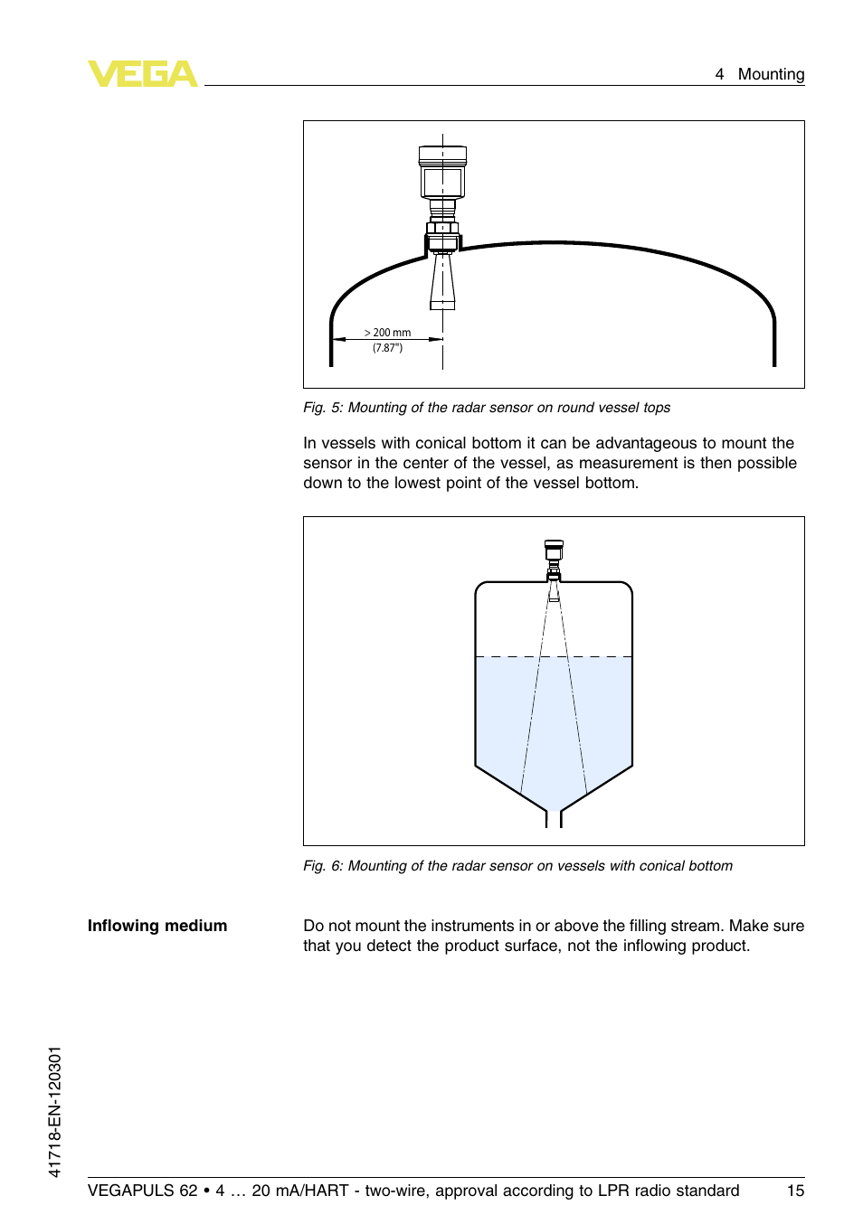 VEGA VEGAPULS 62 (≥ 2.0.0 - ≥ 4.0.0) 4 … 20 mA_HART - two-wire, approval according to LPR radio standard User Manual | Page 15 / 88