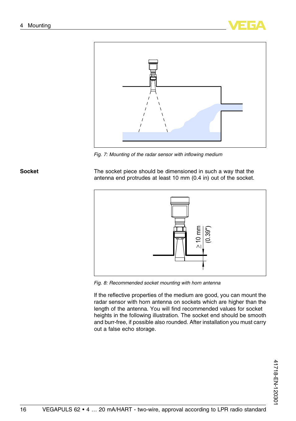 VEGA VEGAPULS 62 (≥ 2.0.0 - ≥ 4.0.0) 4 … 20 mA_HART - two-wire, approval according to LPR radio standard User Manual | Page 16 / 88