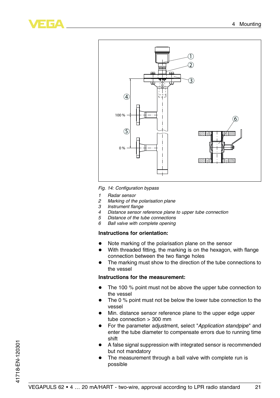 VEGA VEGAPULS 62 (≥ 2.0.0 - ≥ 4.0.0) 4 … 20 mA_HART - two-wire, approval according to LPR radio standard User Manual | Page 21 / 88
