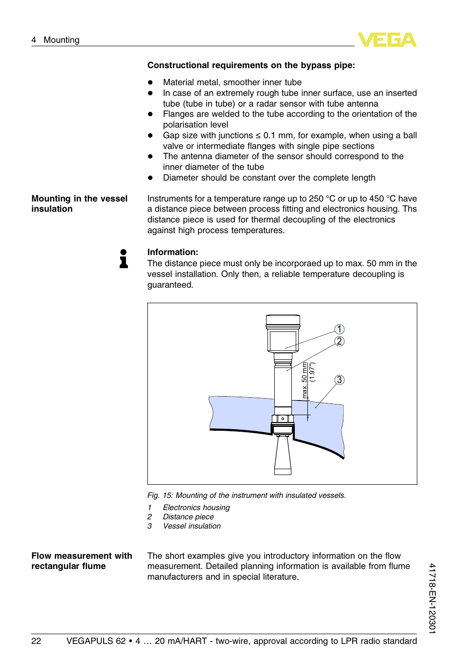 VEGA VEGAPULS 62 (≥ 2.0.0 - ≥ 4.0.0) 4 … 20 mA_HART - two-wire, approval according to LPR radio standard User Manual | Page 22 / 88