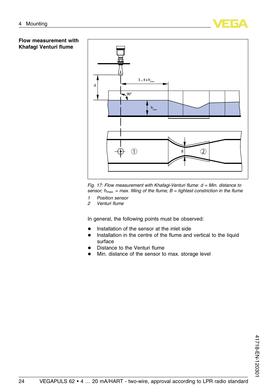 VEGA VEGAPULS 62 (≥ 2.0.0 - ≥ 4.0.0) 4 … 20 mA_HART - two-wire, approval according to LPR radio standard User Manual | Page 24 / 88