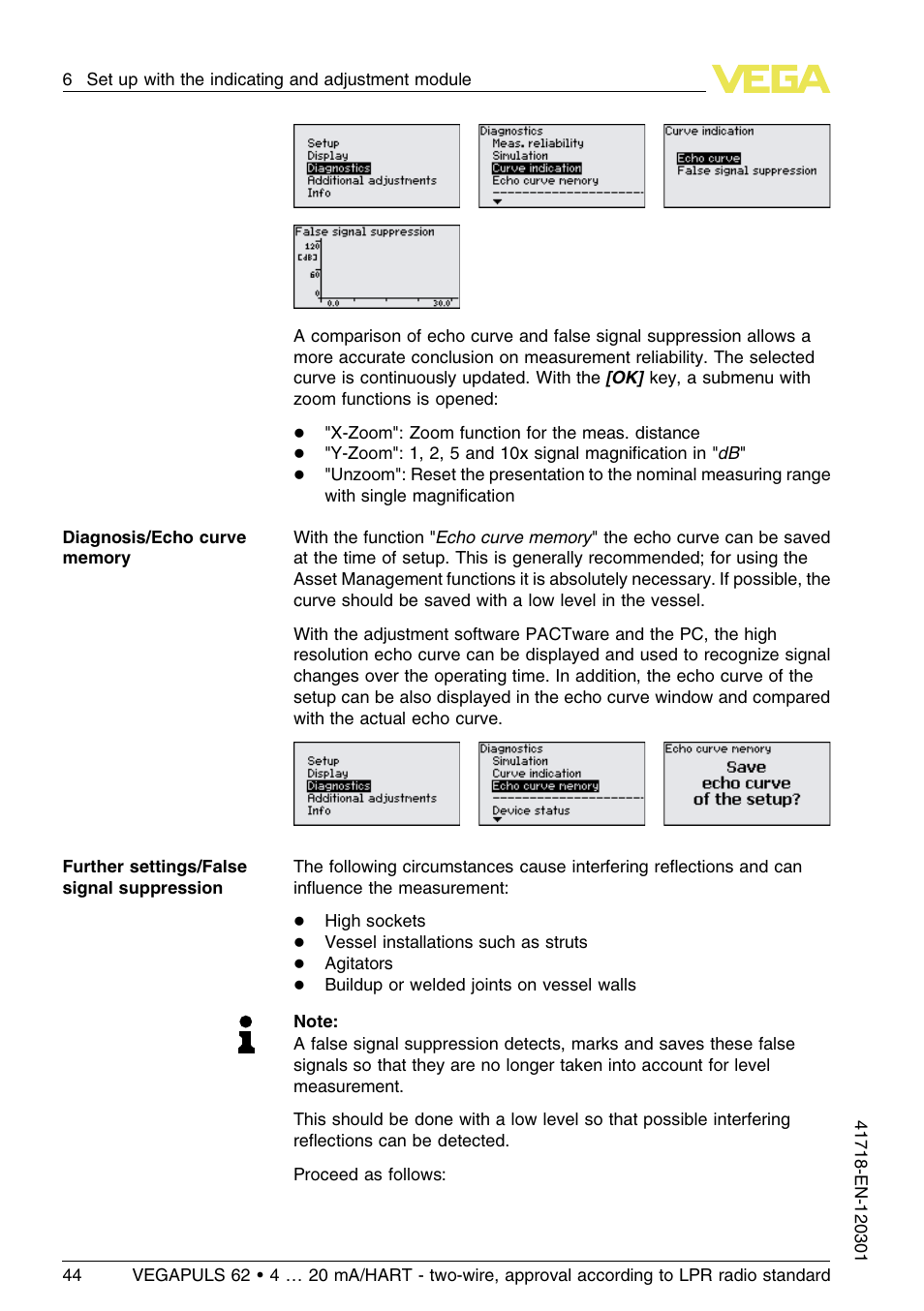 VEGA VEGAPULS 62 (≥ 2.0.0 - ≥ 4.0.0) 4 … 20 mA_HART - two-wire, approval according to LPR radio standard User Manual | Page 44 / 88