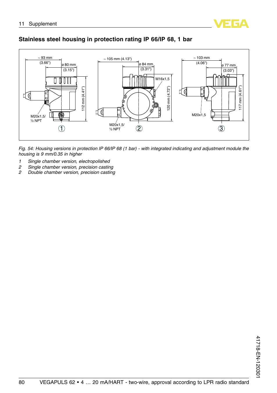 VEGA VEGAPULS 62 (≥ 2.0.0 - ≥ 4.0.0) 4 … 20 mA_HART - two-wire, approval according to LPR radio standard User Manual | Page 80 / 88