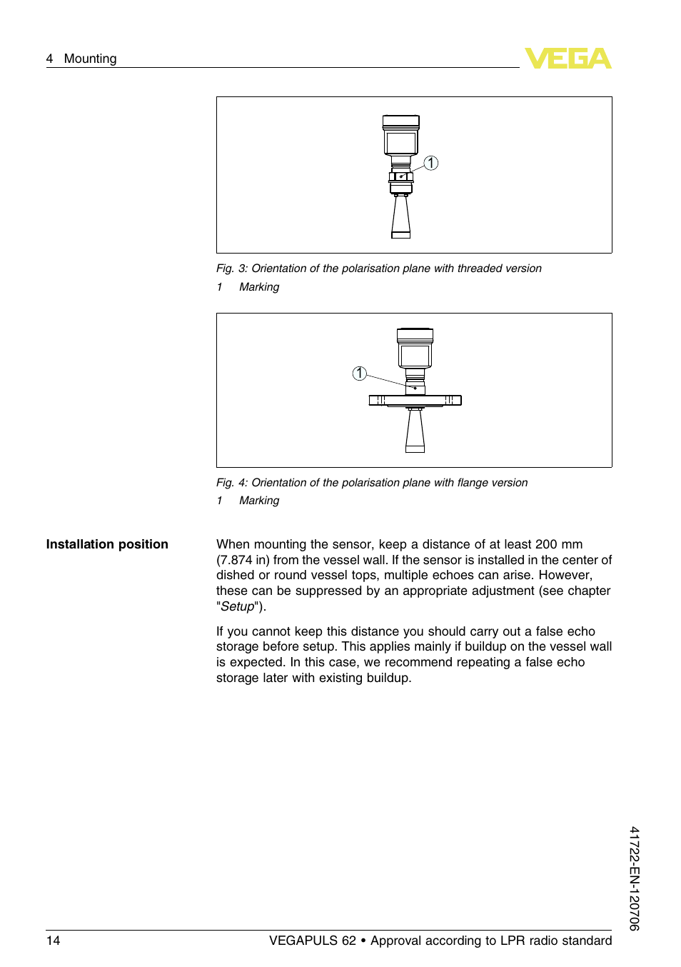 VEGA VEGAPULS 62 (≥ 2.0.0 - ≥ 4.0.0) Modbus and Levelmaster protocol Approval according to LPR radio standard User Manual | Page 14 / 96