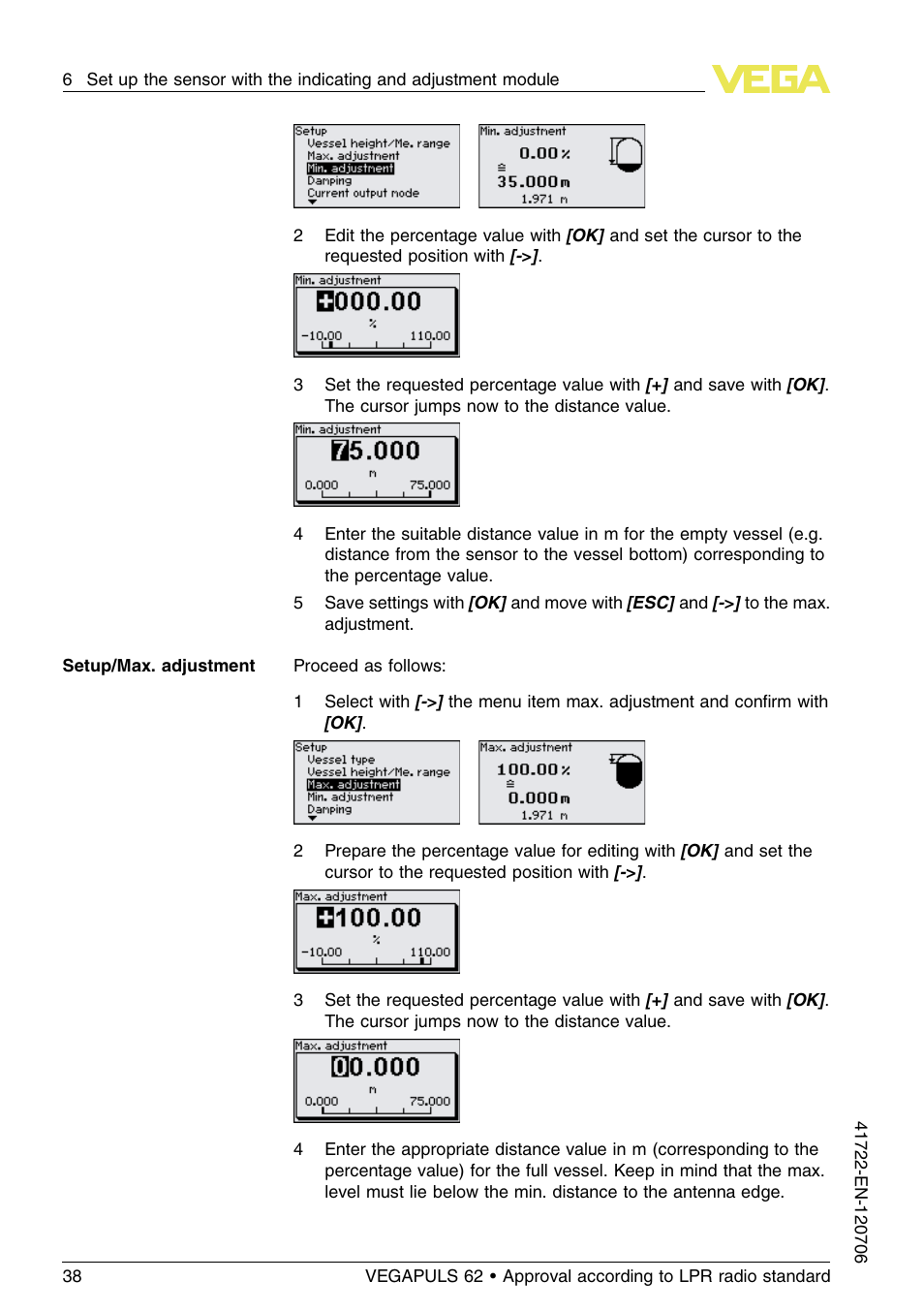 VEGA VEGAPULS 62 (≥ 2.0.0 - ≥ 4.0.0) Modbus and Levelmaster protocol Approval according to LPR radio standard User Manual | Page 38 / 96