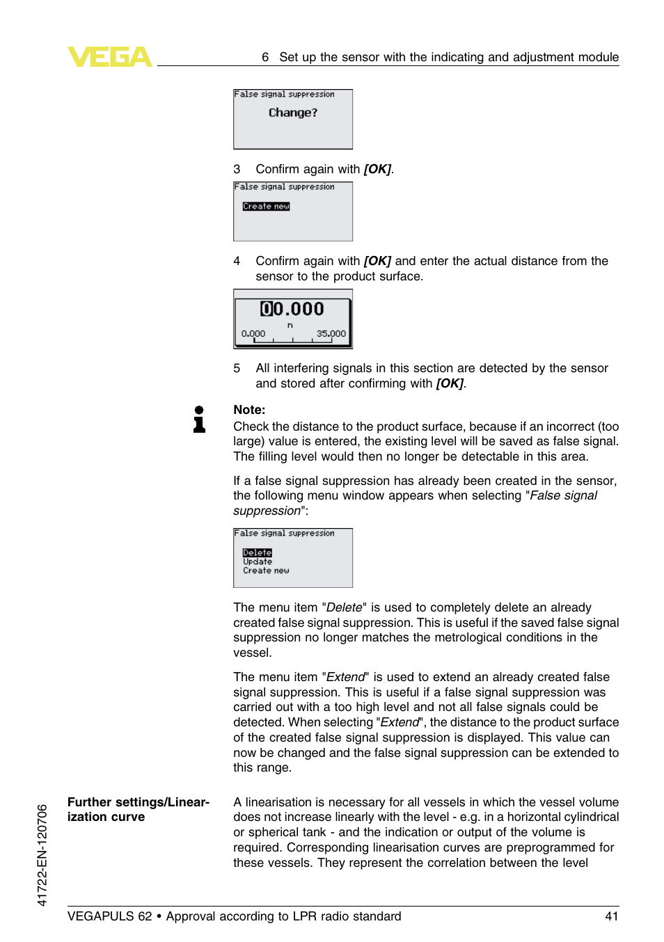 VEGA VEGAPULS 62 (≥ 2.0.0 - ≥ 4.0.0) Modbus and Levelmaster protocol Approval according to LPR radio standard User Manual | Page 41 / 96