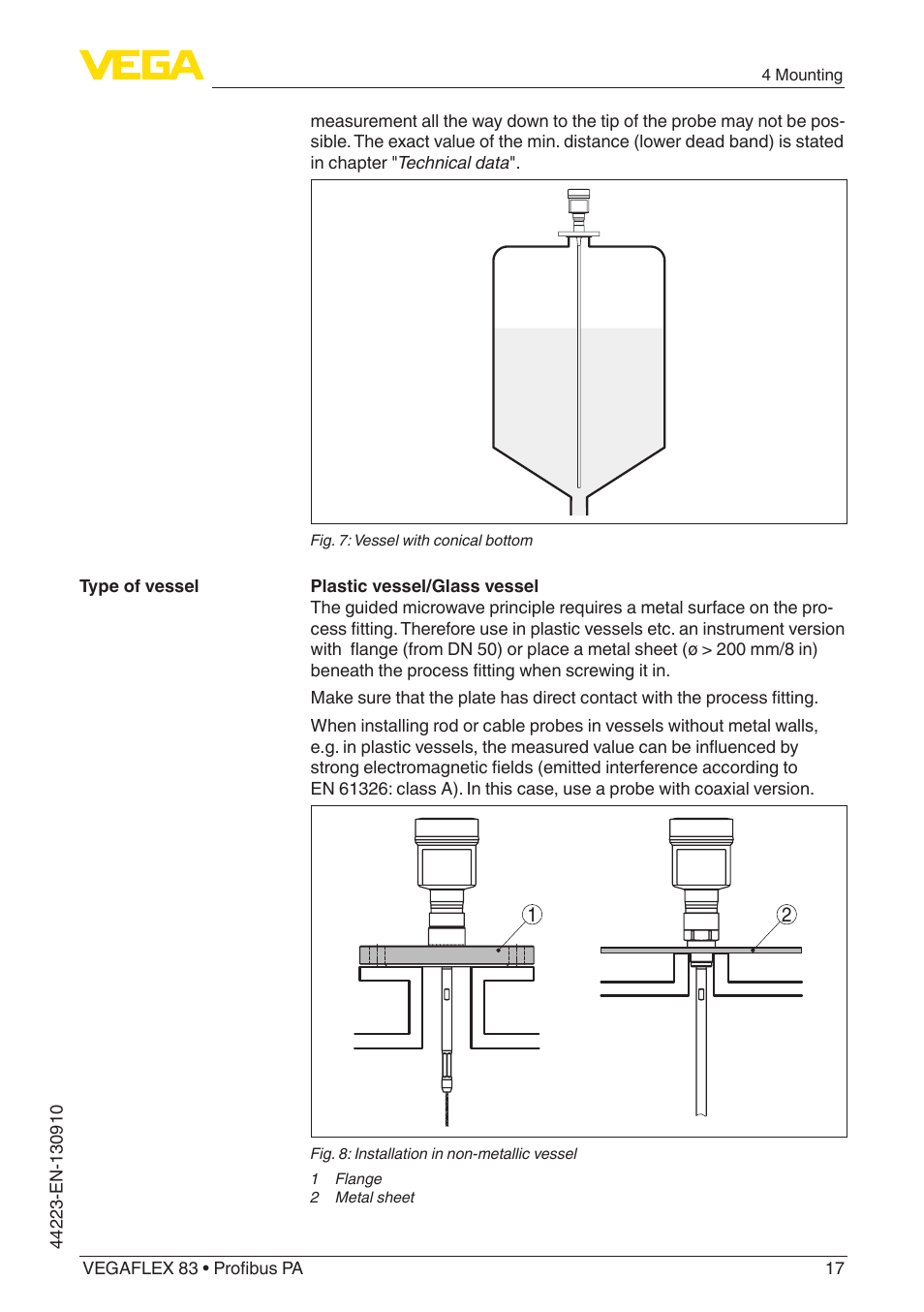 VEGA VEGAFLEX 83 Profibus PA Polished version User Manual | Page 17 / 96
