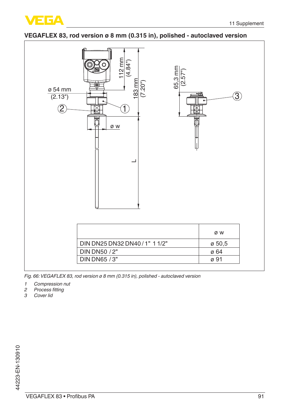 VEGA VEGAFLEX 83 Profibus PA Polished version User Manual | Page 91 / 96
