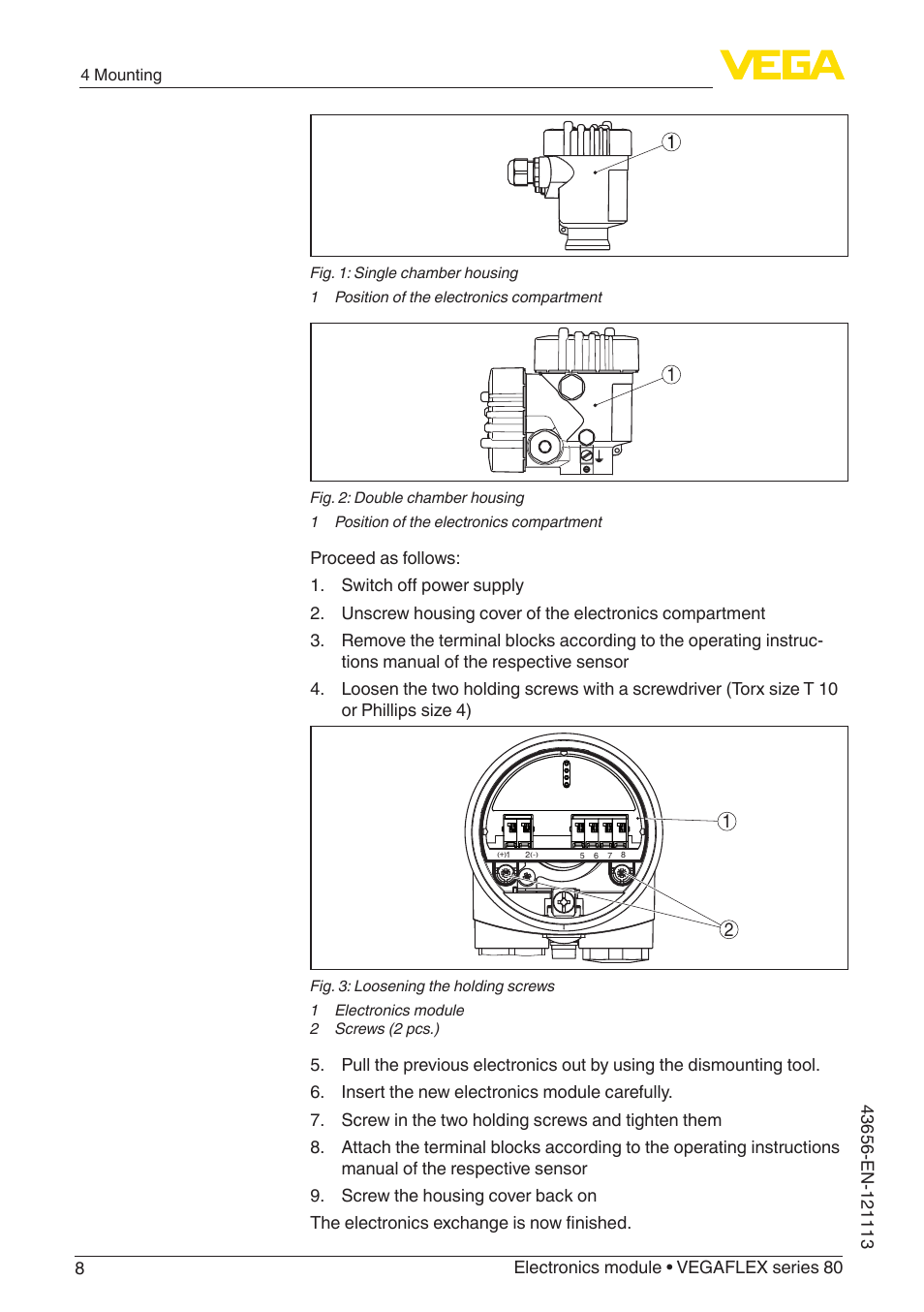 VEGA VEGAFLEX series 80 Electronics module User Manual | Page 8 / 16