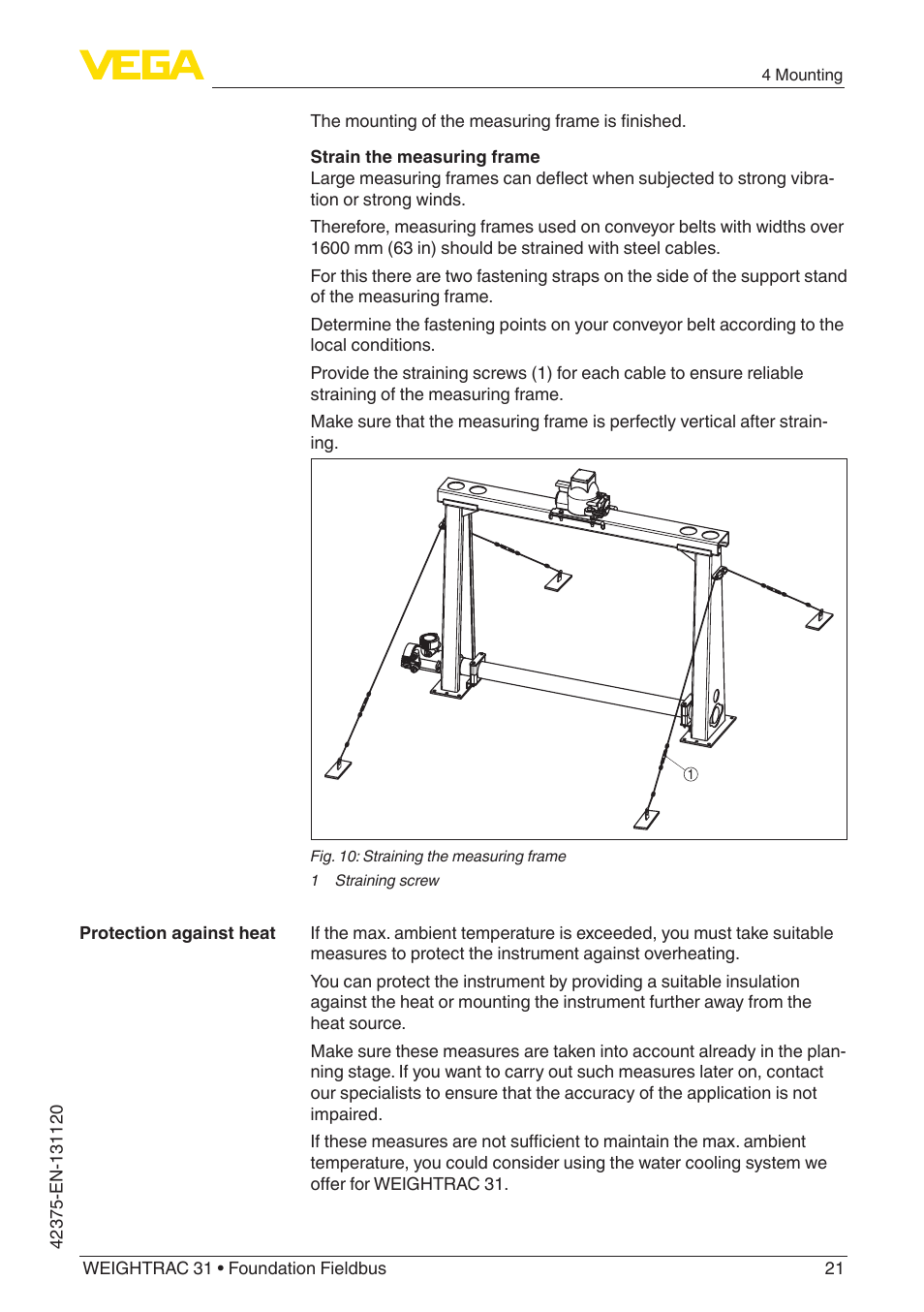 VEGA WEIGHTRAC 31 Foundation Fieldbus User Manual | Page 21 / 84