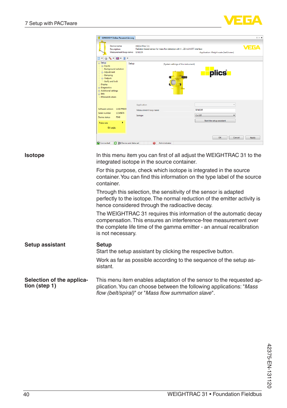 VEGA WEIGHTRAC 31 Foundation Fieldbus User Manual | Page 40 / 84