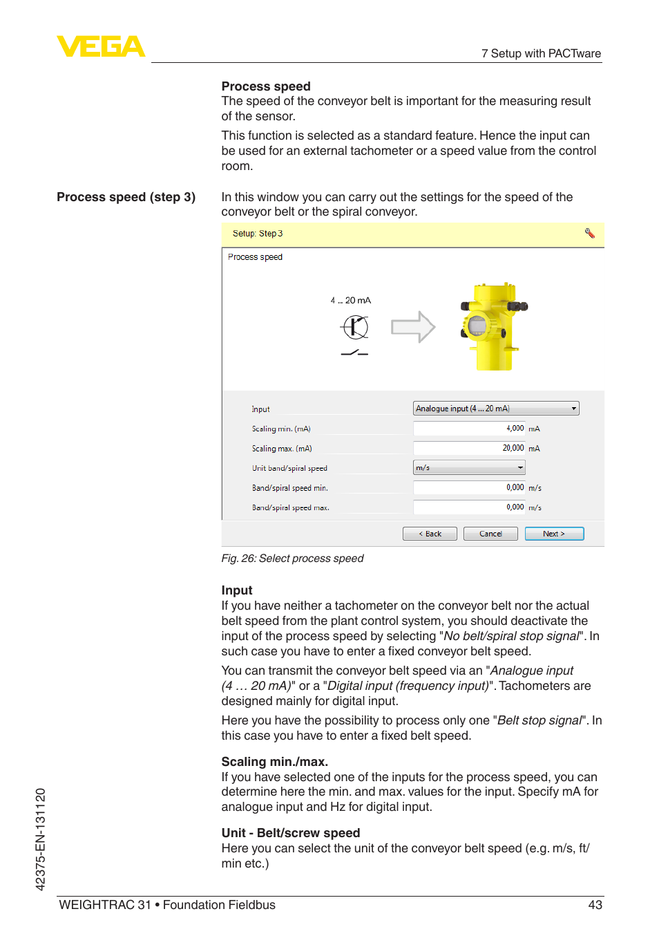 VEGA WEIGHTRAC 31 Foundation Fieldbus User Manual | Page 43 / 84