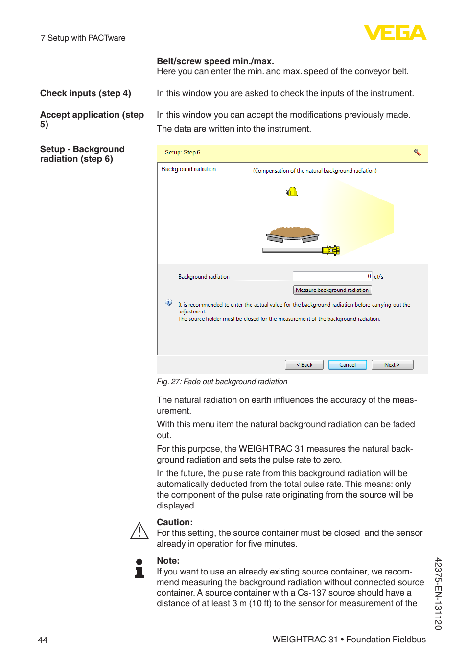 VEGA WEIGHTRAC 31 Foundation Fieldbus User Manual | Page 44 / 84