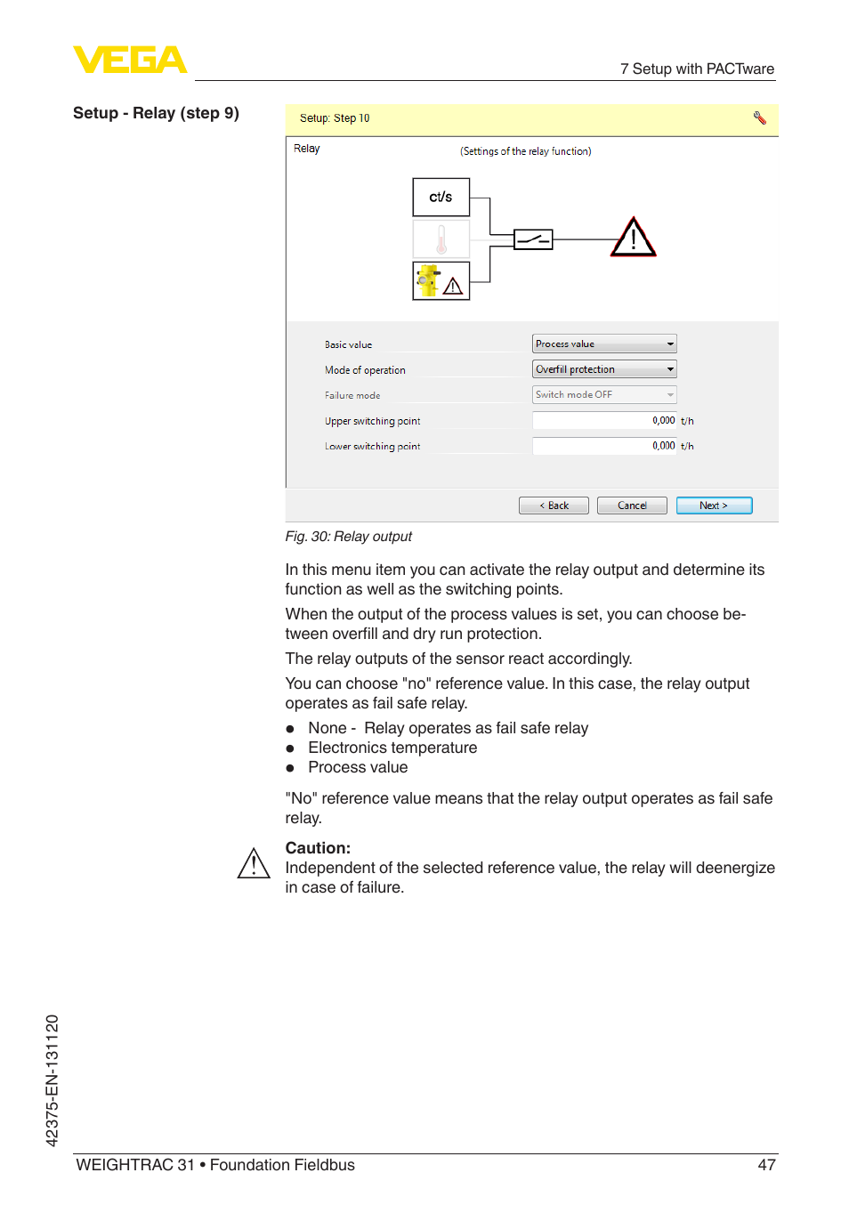 VEGA WEIGHTRAC 31 Foundation Fieldbus User Manual | Page 47 / 84
