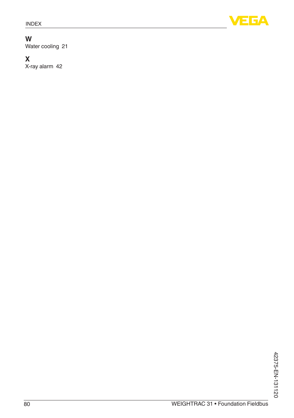 VEGA WEIGHTRAC 31 Foundation Fieldbus User Manual | Page 80 / 84
