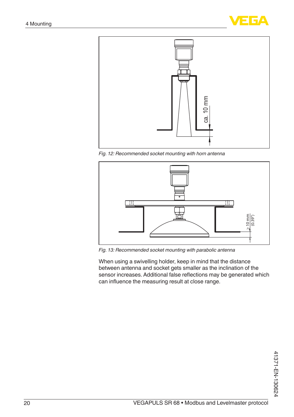 VEGA VEGAPULS SR 68 Modbus and Levelmaster protocol User Manual | Page 20 / 92