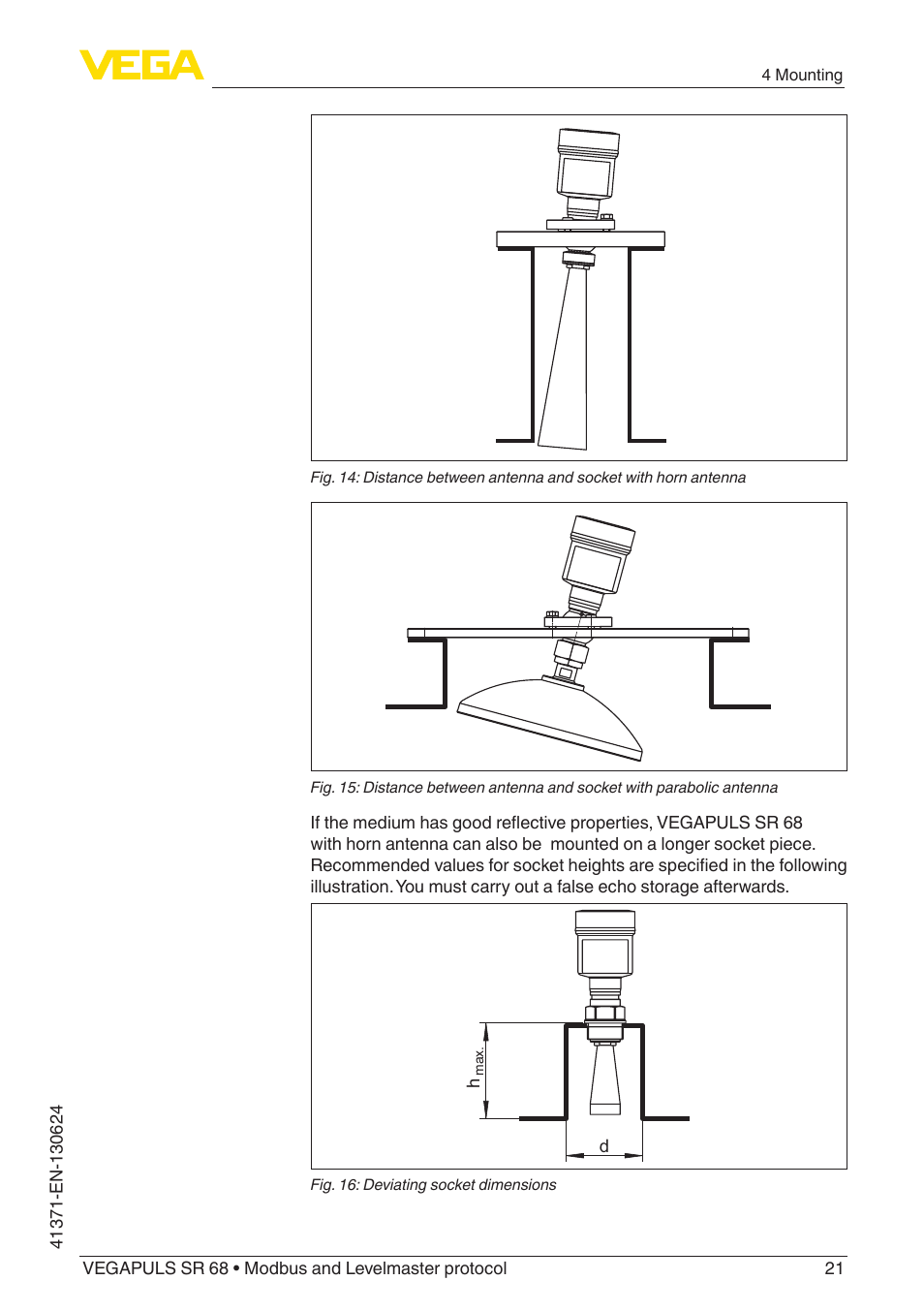 VEGA VEGAPULS SR 68 Modbus and Levelmaster protocol User Manual | Page 21 / 92