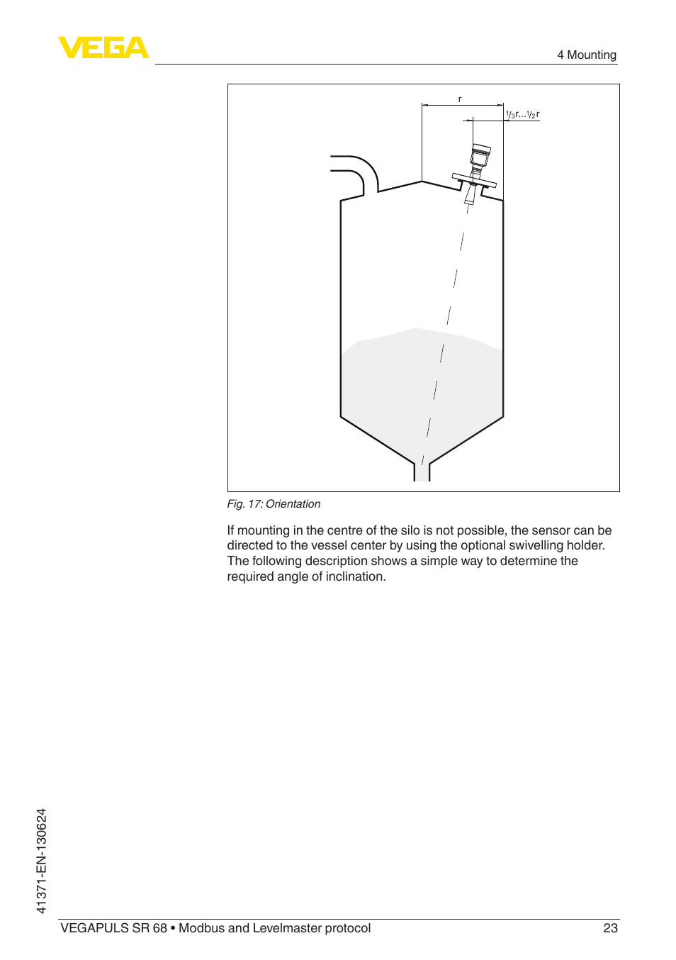 VEGA VEGAPULS SR 68 Modbus and Levelmaster protocol User Manual | Page 23 / 92
