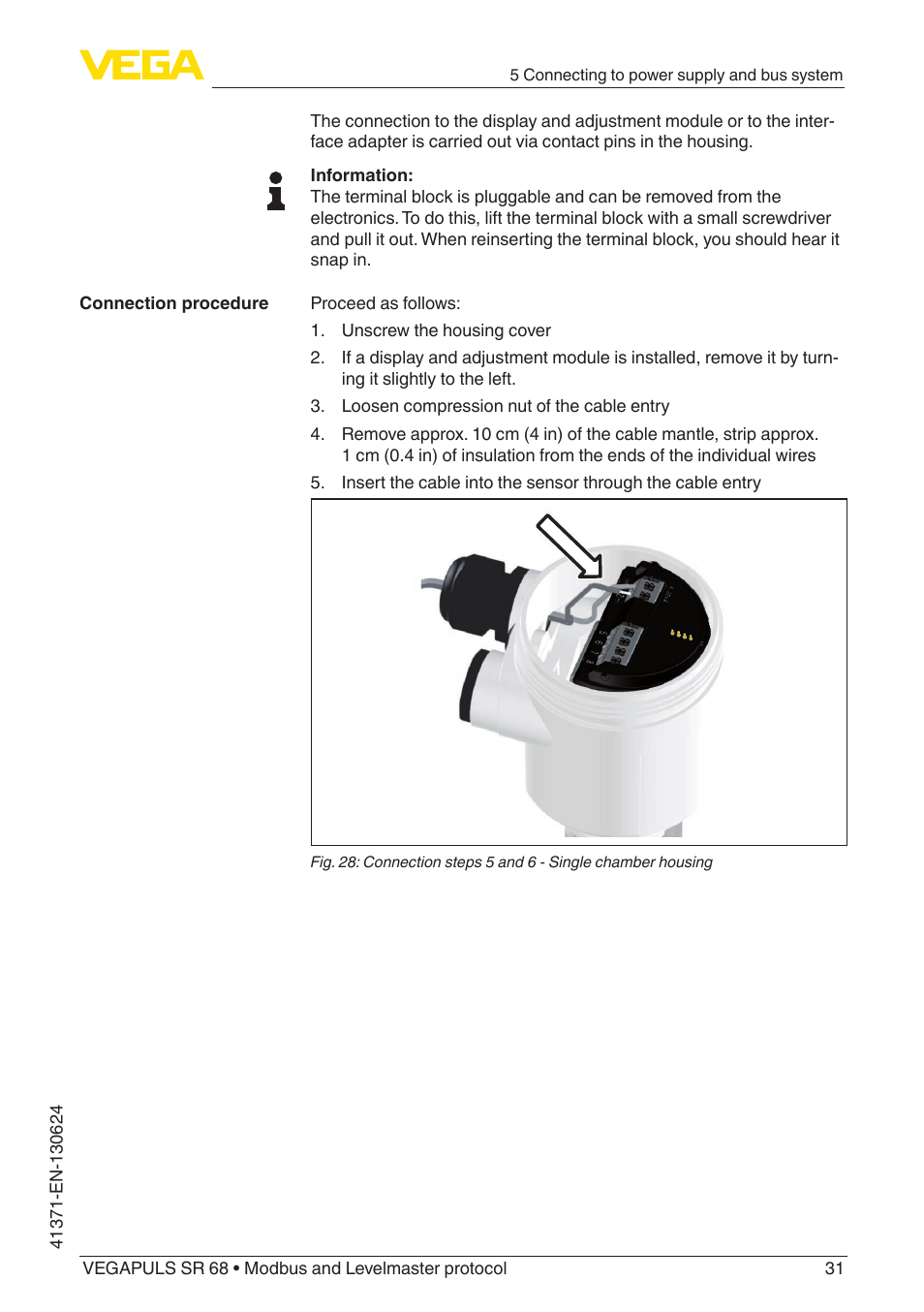 VEGA VEGAPULS SR 68 Modbus and Levelmaster protocol User Manual | Page 31 / 92