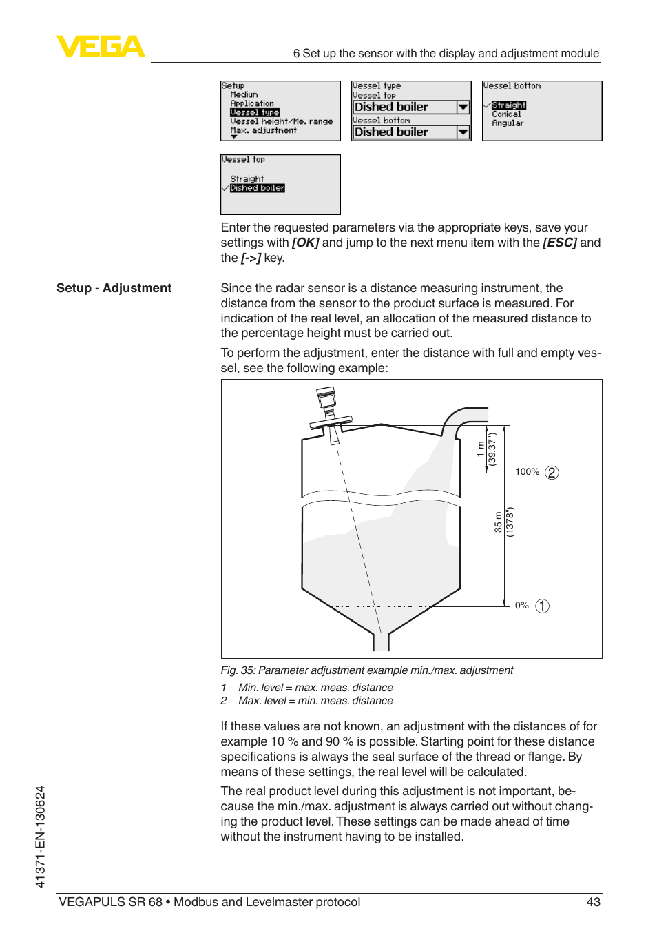 VEGA VEGAPULS SR 68 Modbus and Levelmaster protocol User Manual | Page 43 / 92