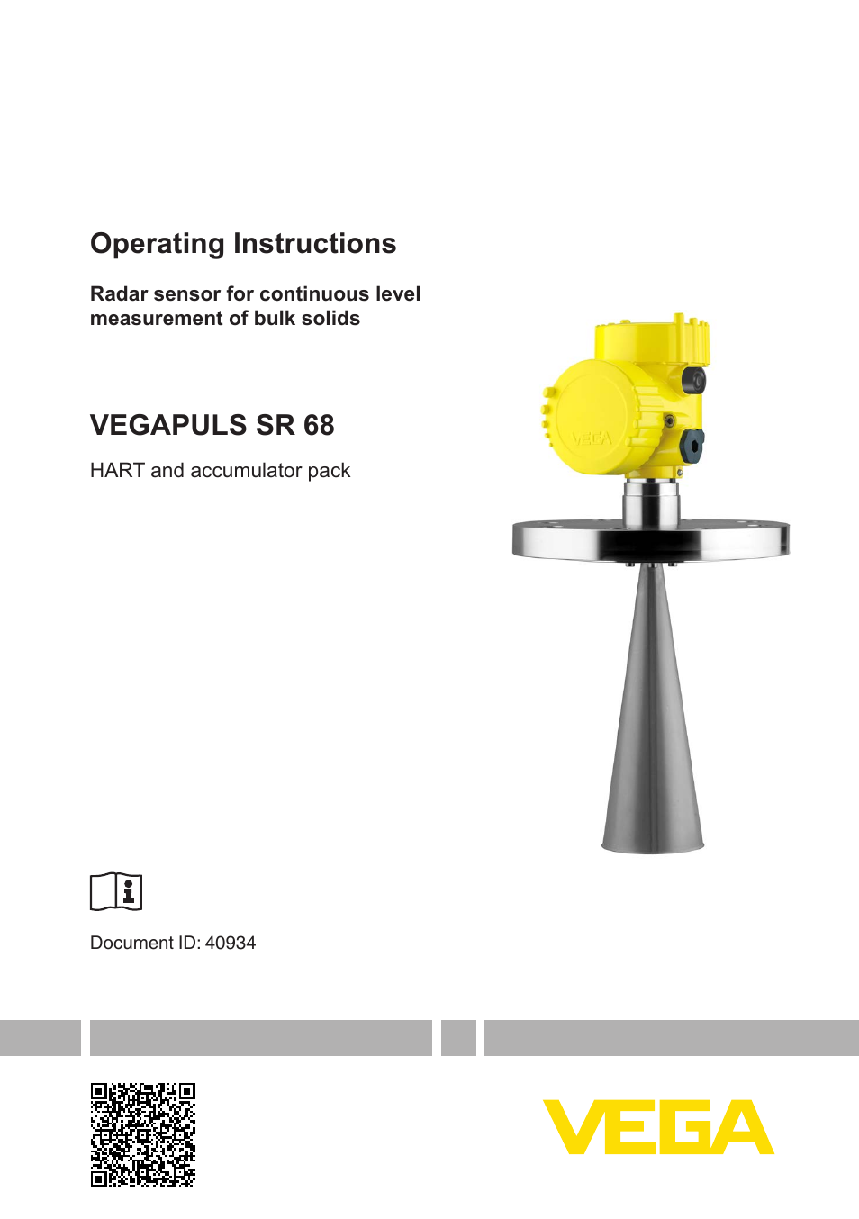 VEGA VEGAPULS SR 68 HART and accumulator pack User Manual | 76 pages