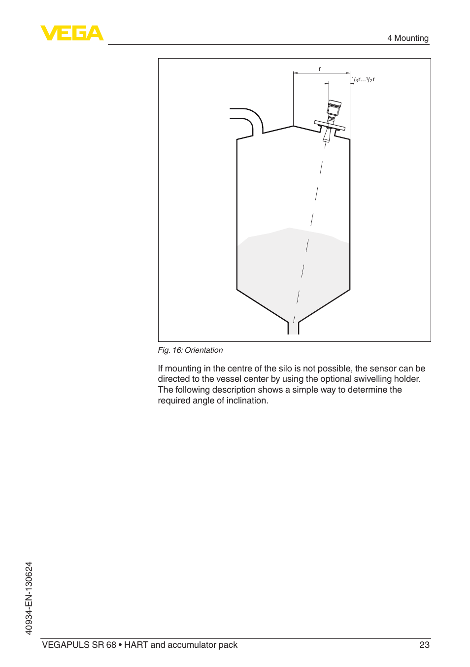 VEGA VEGAPULS SR 68 HART and accumulator pack User Manual | Page 23 / 76