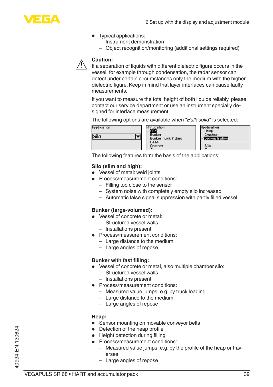 VEGA VEGAPULS SR 68 HART and accumulator pack User Manual | Page 39 / 76
