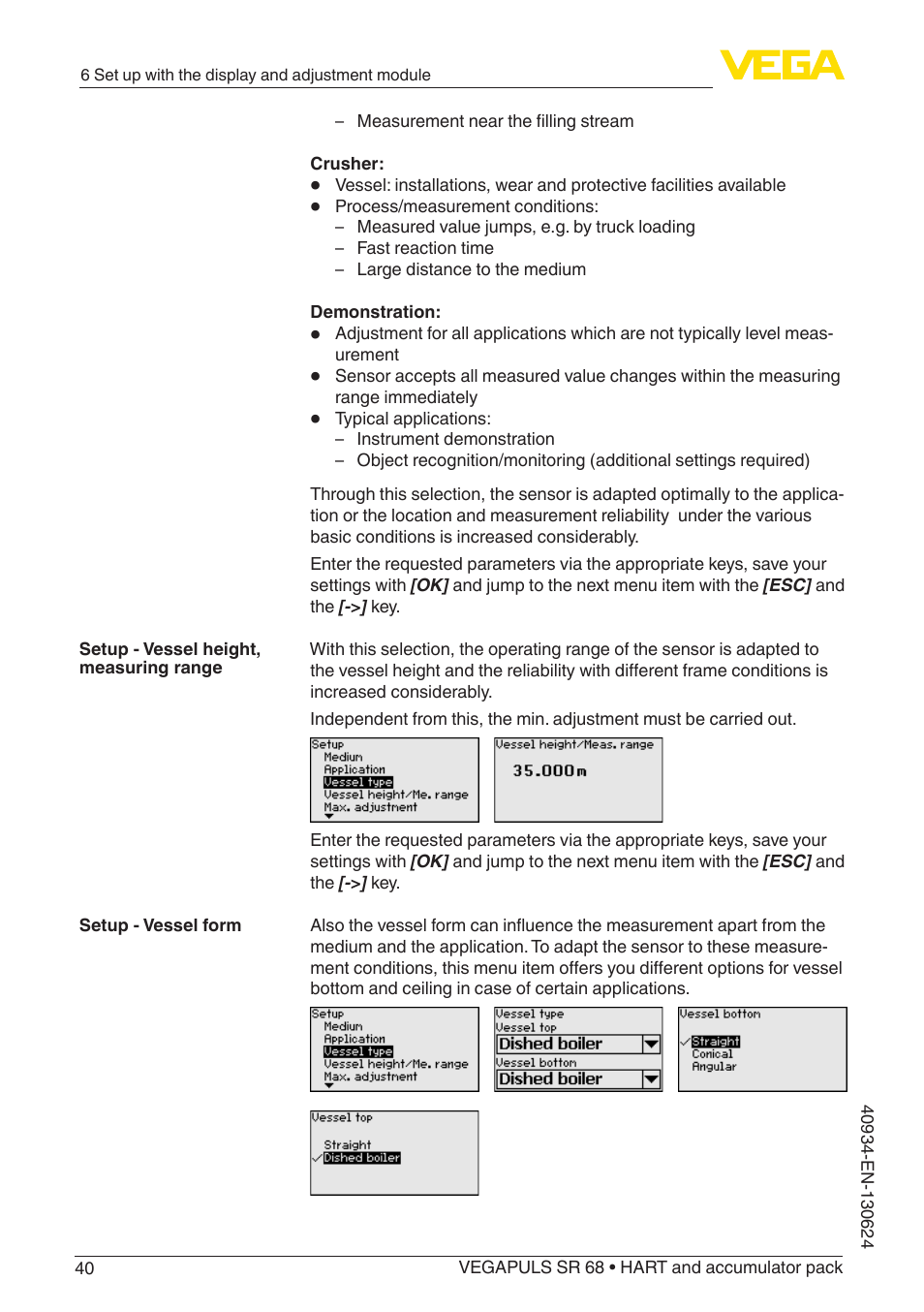 VEGA VEGAPULS SR 68 HART and accumulator pack User Manual | Page 40 / 76