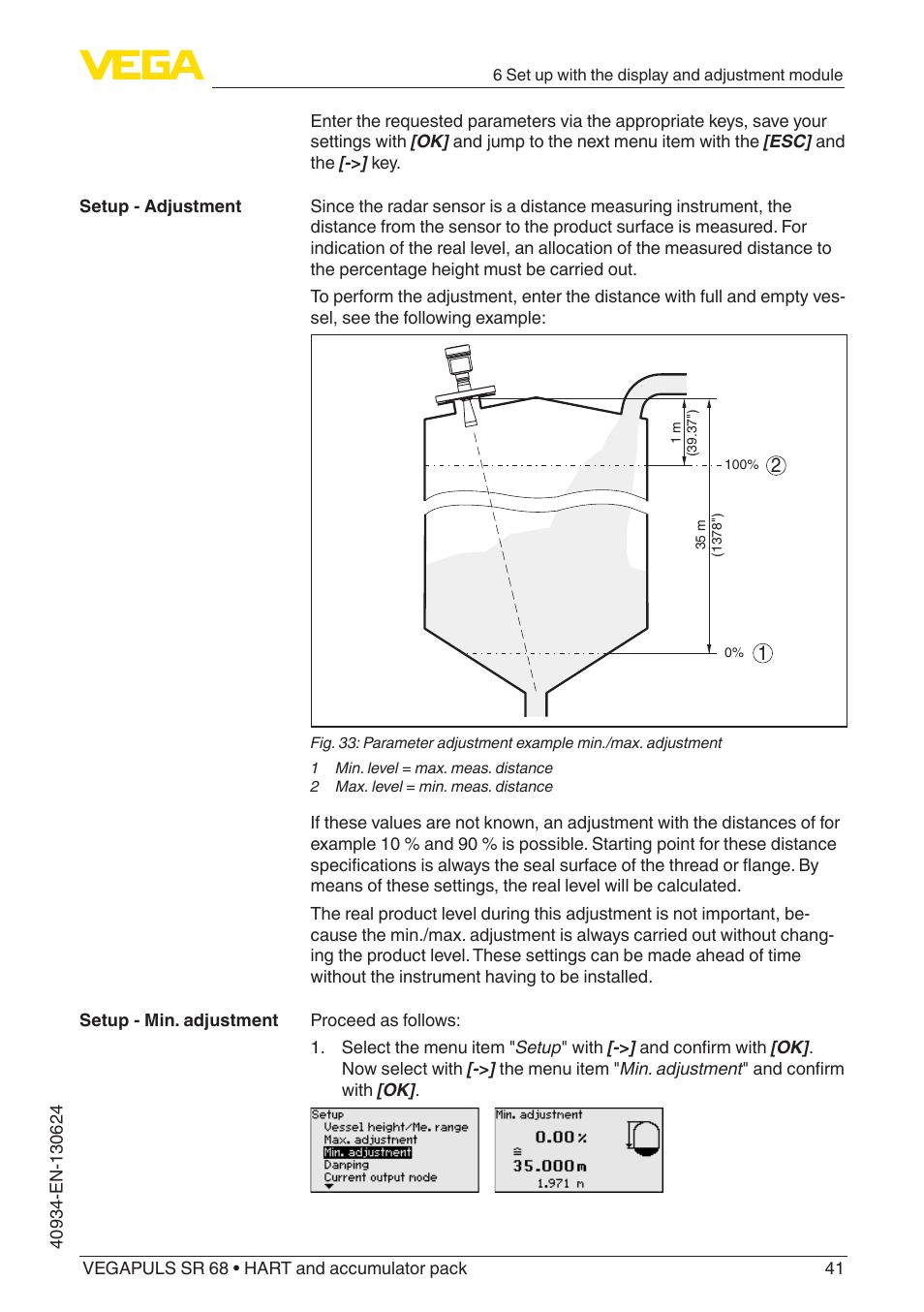 VEGA VEGAPULS SR 68 HART and accumulator pack User Manual | Page 41 / 76