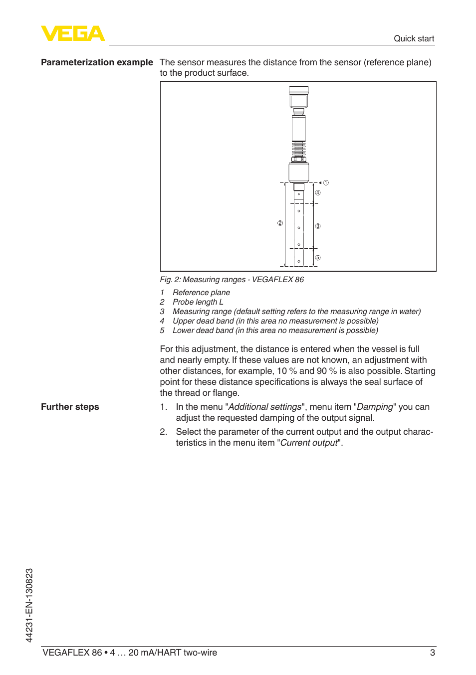 VEGA VEGAFLEX 86 4 … 20 mA_HART two-wire Coax probe With SIL qualification User Manual | Page 3 / 92