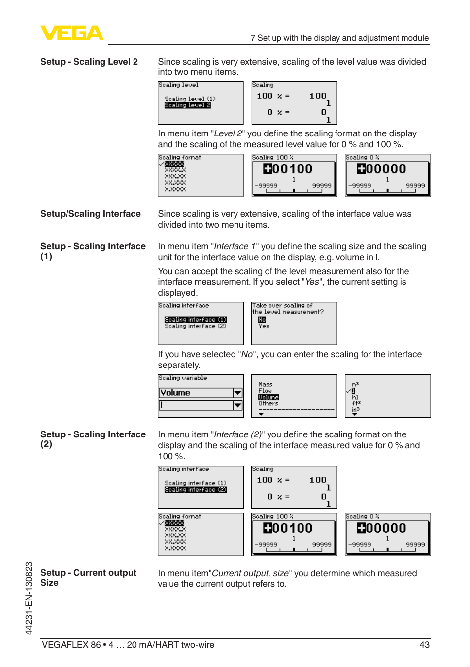VEGA VEGAFLEX 86 4 … 20 mA_HART two-wire Coax probe With SIL qualification User Manual | Page 43 / 92