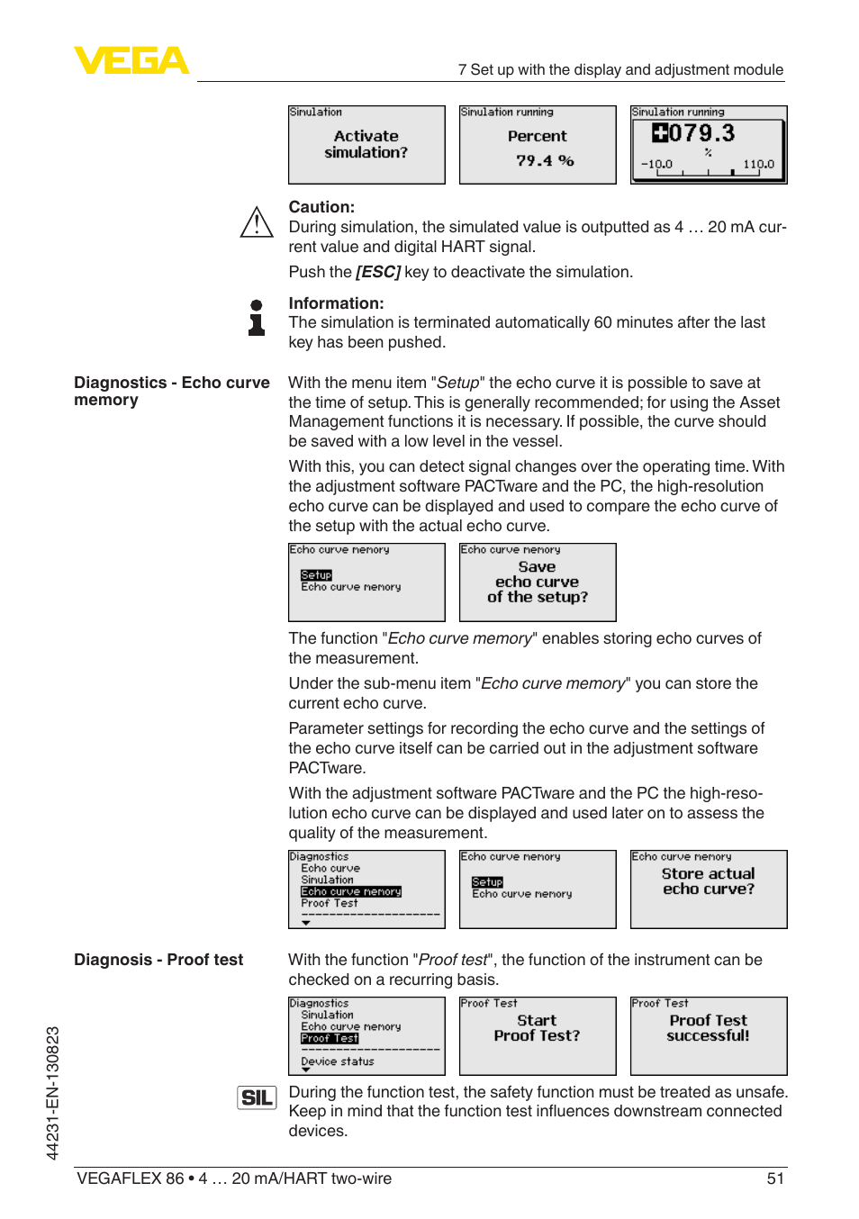 VEGA VEGAFLEX 86 4 … 20 mA_HART two-wire Coax probe With SIL qualification User Manual | Page 51 / 92