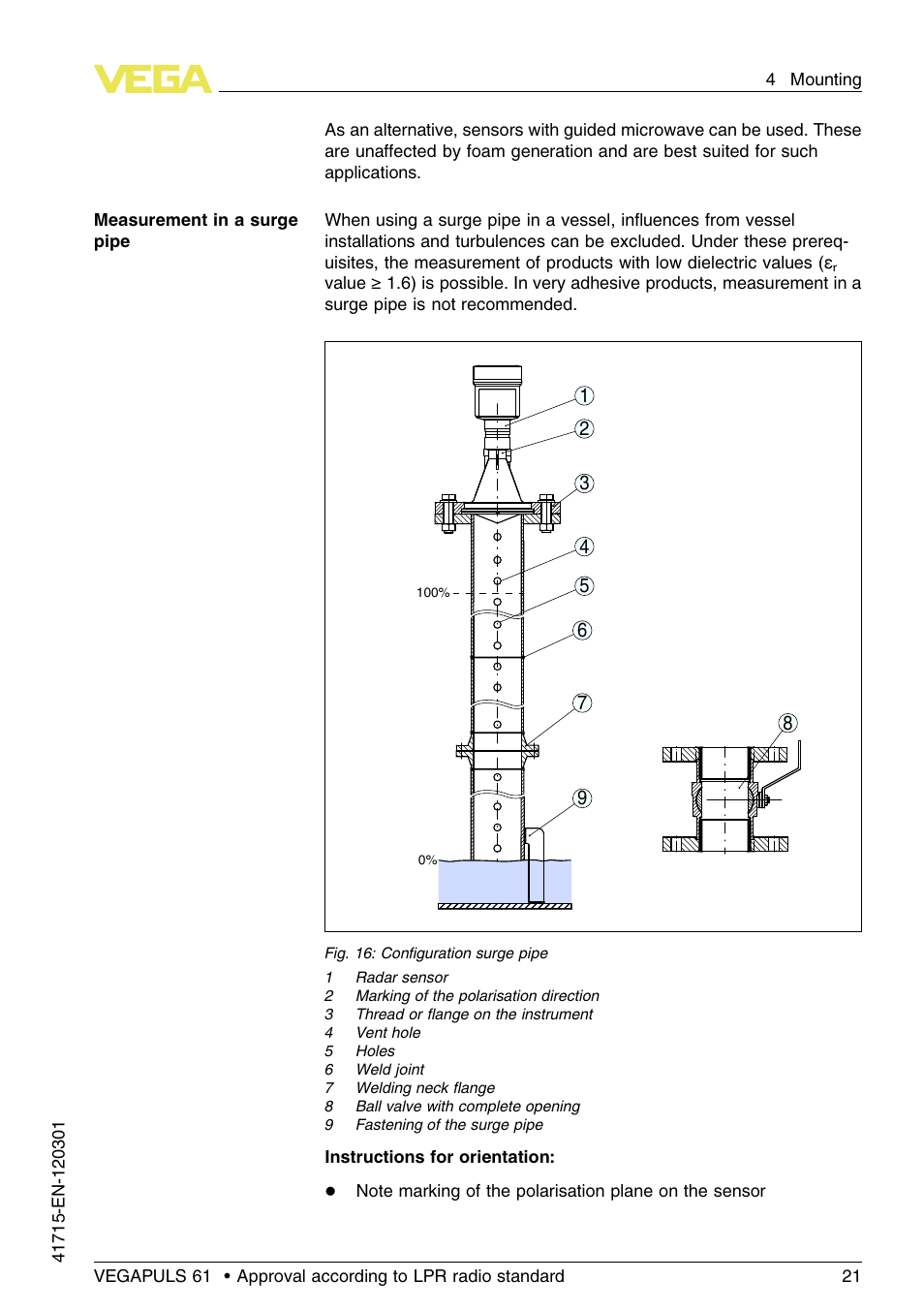 VEGA VEGAPULS 61 (≥ 2.0.0 - ≥ 4.0.0) Profibus PA Approval according to LPR radio standard User Manual | Page 21 / 92